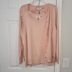 Calvin Klein Soft BlushTop With Jacket Duo Size XL